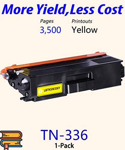 (1-Pack, Yellow) ColorPrint Compatible TN336 Yellow Toner Cartridge Replacement for Brother TN336 TN-336 TN-336Y TN336Y Work with MFC-L8850CDW HL-L8350CDW HL-L8350CDWT MFC-L8600CDW HL-L8250CDN Printer