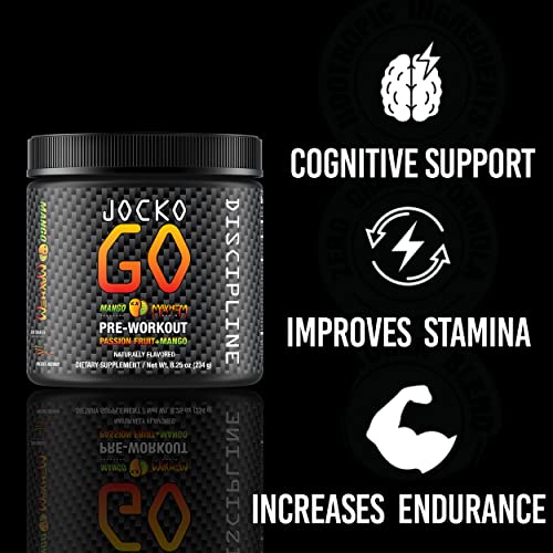 Origin Jocko Fuel Pre Workout Powder with L-Citrulline, Nootropic & Caffeine for Endurance & Stamina - Keto, Sugar Free Blend for Distance Running, Cycling, Jiu Jitsu - 30 Servings (Mango)