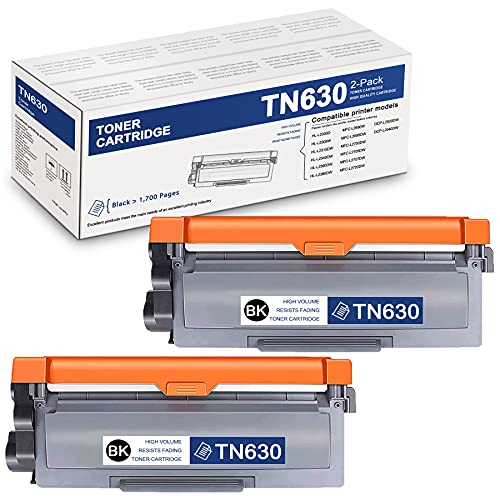 Van Enterprises High Yield 2 Pack Black TN630 TN-630 Compatible Toner Cartridge Replacement for Brother HL-L2300D L2340DW L2380DW MFC-L2680W L2707DW L2720DW L2740DW DCP-L2520DW Printer Ink