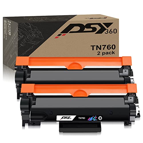 DSY360 Compatible Toner Cartridge Replacement for Brother TN760 TN-760 TN730 TN-730 to Use with Brother MFC-L2350DW MF-L2710DW MFC-L2750DW DCP-L2550D HL-L2370DW Printer (Black, 2-Pack)