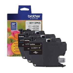 Brother 2 Pack LC3011 Innobella Standard-Yield 3-Color Ink Cartridge Set, 200 Pages Yield/Cartridge, Cyan, Magenta, Yellow