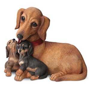 Dachshund Kisses Mother and Puppies Masterpiece Sculpture by The Bradford Exchange