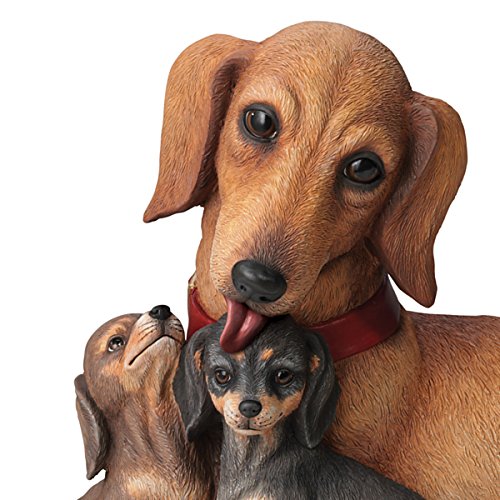 Dachshund Kisses Mother and Puppies Masterpiece Sculpture by The Bradford Exchange