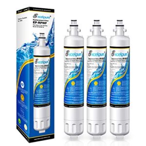 excelpure rpwf replacement for ge rpwf (not rpwfe), rwf1063, rwf3600a, wsg-4, dwf-36, r-3600, mpf15350, opfg3-rf300, refrigerator water filter,3pack
