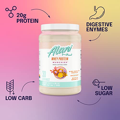 Alani Nu Whey Protein Powder, 23g of Ultra-Premium, Gluten-Free, Low Fat Blend of Fast-digesting Protein, Munchies, 30 Servings