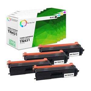 tct premium compatible tn431 tn-431 tn431bk tn431c tn431m tn431y toner cartridge replacement for brother hl-l8260cdw l8360cdw l8360cdwt, mfc-l8610cdw printers (black, cyan, magenta, yellow) – 4 pack