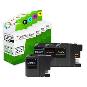 tct compatible ink cartridge replacement for brother lc20e lc20ebk lc20ec lc20em lc20ey high yield works with brother mfc-j5920dw j985dw printers (black, cyan, magenta, yellow) – 4 pack