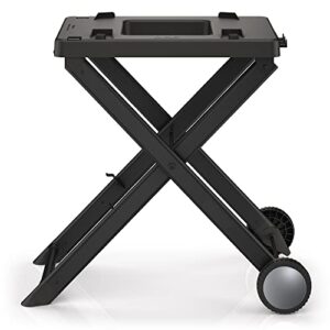 ninja xskstand woodfire collapsible outdoor grill stand, compatible with ninja woodfire grills (og700 series), foldable, side utensil holder, weather-resistant, black