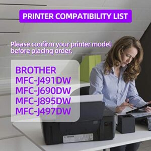 Replacement for Brother LC3011 LC-3011 BKCMY Compatible Ink Cartridges Works with Brother MFC-J491DW MFC-J895DW MFC-J497DW MFC-J690DW Printers, 5 Pack LC3011 (2 Black, 1 Cyan, 1 Magenta, 1 Yellow)