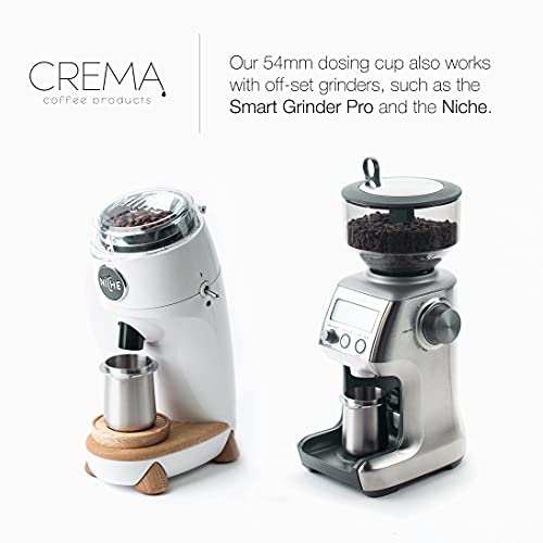 Crema Coffee Products | 54mm Dosing Cup | Black | 100% Stainless Steel with Non-Stick Food Grade Coating | Espresso Coffee Dosing Cup | Fits 54mm Breville Portafilters