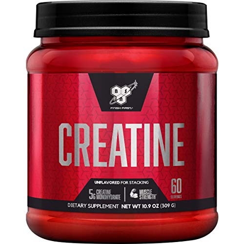 BSN Micronized Creatine Monohydrate Powder, Unflavored, 2 Months Supply-60 Servings