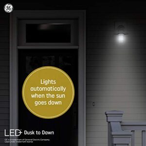 GE LED+ Dusk to Dawn LED Light Bulbs with Sunlight Sensors, Automatic On/Off Light Sensing Bulb, Soft White, A19 Bulbs (2 Pack)