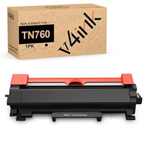 v4ink compatible tn-760 toner cartridge replacement for brother tn760 tn730 tn770 ink for hl-l2350dw hl-l2370dw hl-l2395dw mfc-l2690dw mfc-l2710dw mfc-l2717dw mfc-l2750dw dcp-l2550dw (1pack)