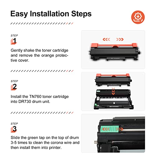 v4ink Compatible TN-760 Toner Cartridge Replacement for Brother TN760 TN730 TN770 Ink for HL-L2350DW HL-L2370DW HL-L2395DW MFC-L2690DW MFC-L2710DW MFC-L2717DW MFC-L2750DW DCP-L2550DW (1Pack)