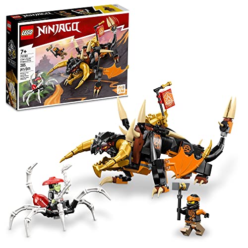 LEGO NINJAGO Cole’s Earth Dragon EVO 71782, Upgradable Action Toy Figure for Boys and Girls with Battle Scorpion Creature and 2 Minifigures, 2023 Playset