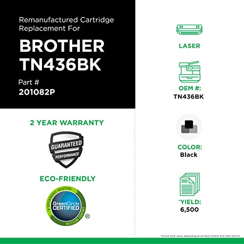 Clover Remanufactured Toner Cartridge Replacement for Brother TN436BK | Black | Extra High Yield