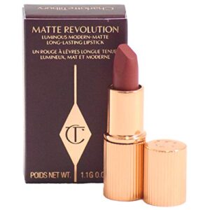 charlotte tilbury matte revolution luminous modern-matte long-lasting lipstick mini travel size charm – walk of no shame