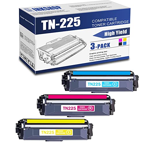 TN225 Compatible TN-225C TN-225Y TN-225M High Yield Toner Cartridge Replacement for Brother TN-225 HL-3140CW HL-3150CDN MFC-9130CW MFC-9140CDN DCP-9015CDW Toner.(1C+1Y+1M)