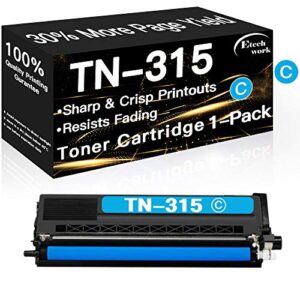 etechwork compatible toner cartridge replacement for brother tn315 tn315c tn-315c tn310c tn-310c toners use with brother hl-4150cdn hl-4570cdw hl-l4570cdwt mfc-9460cdn mfc-9970cdw printer (cyan)