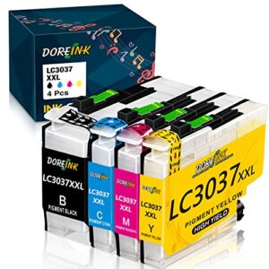 doreink lc3037 ink cartridge replacement for brother lc3037xxl lc3039 3037 3039 work for brother mfc-j6545dw mfc-j5945dw mfc-j6945dw mfc-j5845dw mfc-j5845dwxl mfc-j6545dwxl printer (4 pack)