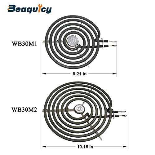 4 Pack ERS30M1 ERS30M2 Electric Stove Burner - Replacement for GE Hotpoint Kenmore,electric Range stove burner element replacement 6"and 8" - replaces WB30M1 and WB30M2 ge Stove Electric Burner