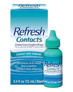 refresh contacts, eye drops, contact lens comfort,blue 0.4 fl oz sterile