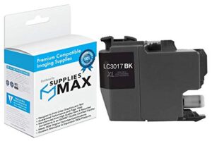 suppliesmax compatible replacement for brother mfc-j5330/j5335/j5730/j76530/j6830dw black high yield inkjet (550 page yield) (lc-3017bk)