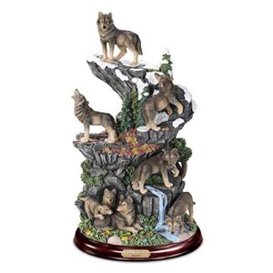the bradford exchange forest guardians’ domain hand-painted wolf sculpture