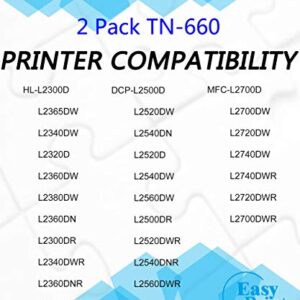 EASYPRINT (Double Black Combo) Compatible Toner Cartridge TN-660 TN660 TN630 TN-630 Used for Brother HL-L2340DW L2380DW L2340DWR DCP-L2500D L2540DNR L2560DW MFC-L2720DW L2700DW L2740DW Printer