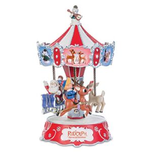 the bradford exchange rudolph the red-nosed reindeer collectible music box with spinning carousel