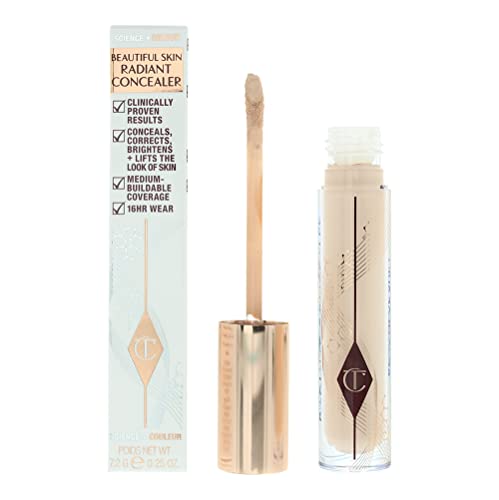 Charlotte Tilbury Beautiful Skin Medium to Full Coverage Radiant Concealer with Hyaluronic Acid - 4.5 Fair with Pink/Peach Undertones