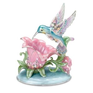 the bradford exchange lena liu porcelain hummingbird accent lamp: radiant gardens