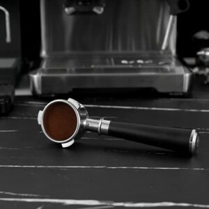 54mm Espresso Portafilter, Bottomless Coffee Portafilter by CrossCreek with Stainless Steel portafilter and Solid Wooden Handle for Breville Barista Espresso Machine 6296-53101-01A