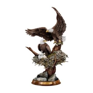 the bradford exchange eagle cam-inspired american bald eagle sculpture: treetop majesty