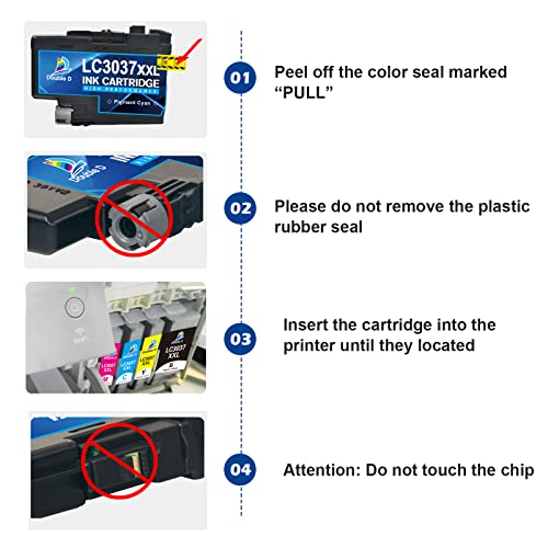 DOUBLE D LC3037 Ink Cartridges Compatible Replacement for Brother LC3037 LC3037XXL LC3039, High Yield use with MFC-J6945DW MFC-J5845DW XL MFC-J5945DW MFC-J6545DW XL (2BK/C/M/Y) 5 Pack