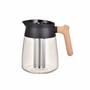 wood handle coldbrew coffee maker 12 cups 60oz glass tea carafe