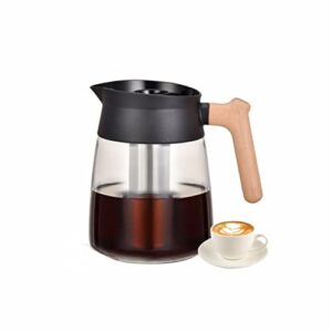Wood Handle Coldbrew Coffee Maker 12 CUPS 60OZ Glass Tea Carafe