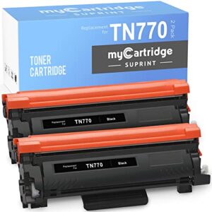 tn770 toner cartridge replacement for brother tn770 tn760 tn-770 tn 770 black toner for hl-l2350dw hl-l2370dw hl-l2395dw hl-l2390dw mfc-l2710dw mfc-l2750dw dcp-l2550dw printer 2 pack tn770 toner