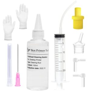 best printers printhead cleaning kit – hp, epson,canon, brother & lexmark – large high efficiency 20ml premium syringe – 100ml certified