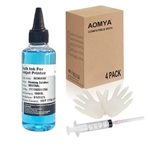 aomya printer cleaning kit printhead cleaning kit for inkjet printers hp/brother/epsn/canon liquid printers nozzle with syringe&glove(100ml