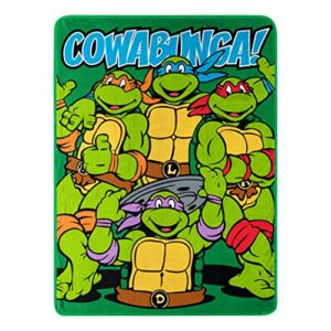 nickelodeon’s teenage mutant ninja turtles, “cowabunga dudes” fleece throw blanket, 46″ x 60″, multi color