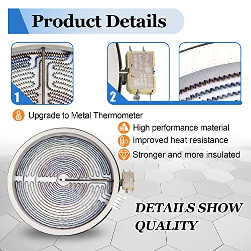 Soobool （Upgraded）Wb30t10126 / Ps2321560 12 in Tripe Haliant/Radian Surface Element Compatible with GE Glass Top Halo Heating Element Series, Replaces: ap4344521,1474212,ea2321560.