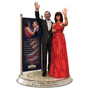the bradford exchange barack and michelle obama commemorative tribute hand-painted sculpture