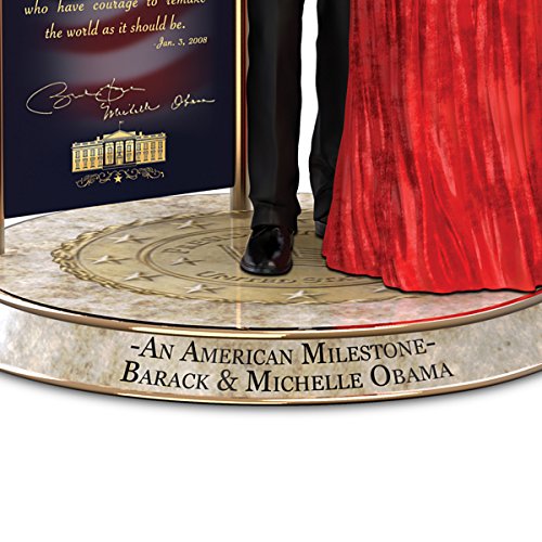 The Bradford Exchange Barack and Michelle Obama Commemorative Tribute Hand-Painted Sculpture