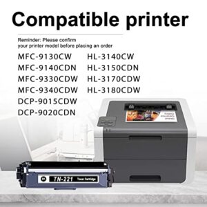 Feromyink Compatible TN221 TN-221 Toner Cartridge Replacement for Brother HL-3140CW 3150CDN 3170CDW MFC-9130CW 9340CDW DCP-9015CDW 9020CDN Printer (Black,3-Pack)