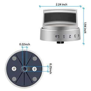 WB03X24818 Gas Stove Knobs Stainless Steel Look Plastic Range Burner Control Knobs, Compatible for GE Range Gas Stove Knob, Replacements PS11729081(5packs)