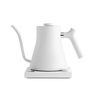 fellow stagg ekg electric gooseneck kettle – pour-over coffee and tea kettle – stainless steel kettle water boiler – quick heating electric kettles for boiling water – matte white