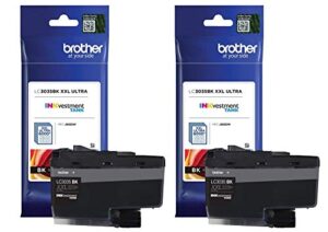 brother genuine ultra high yield black ink cartridge 2-pack, lc3035bk, replacement black ink, page yield up to 6,000 pages each, lc3035