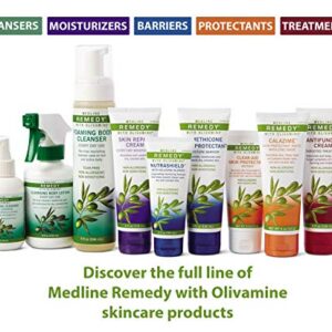 Medline Remedy Olivamine Calazime Skin Protectant Paste Cream, Used with Dry Chapped from Diaper Rash, Incontinence, Dermatitis, Psoriasis, Burns, Bites, White, 4 Oz