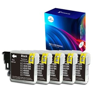 esiwerjob compatible lc61 lc65 black ink cartridge replacement for brother lcbk61 lc65bk ink with mfc290c, mfc490cw, mfc5490cn, mfc5890cn, mfc6490cw printer (5 pack)
